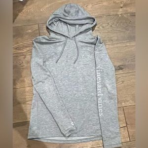 Grey long sleeve with hood vineyard vines shirt